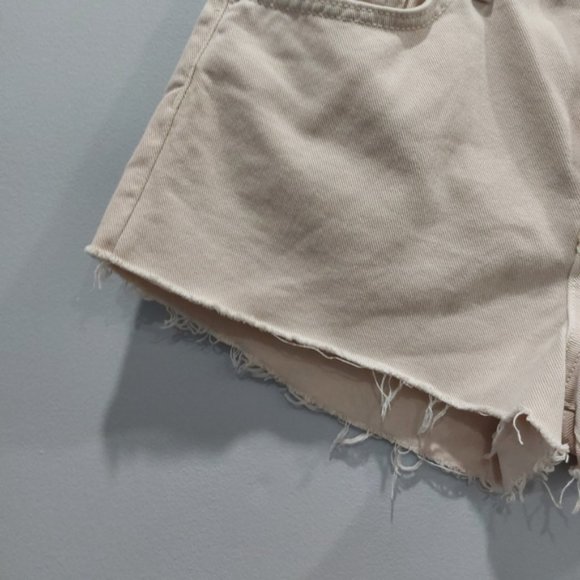 Revolve Lovers + Friends Jack High Rise Cut Off Mosswood Cream Denim Shorts 29 - Picture 3 of 9